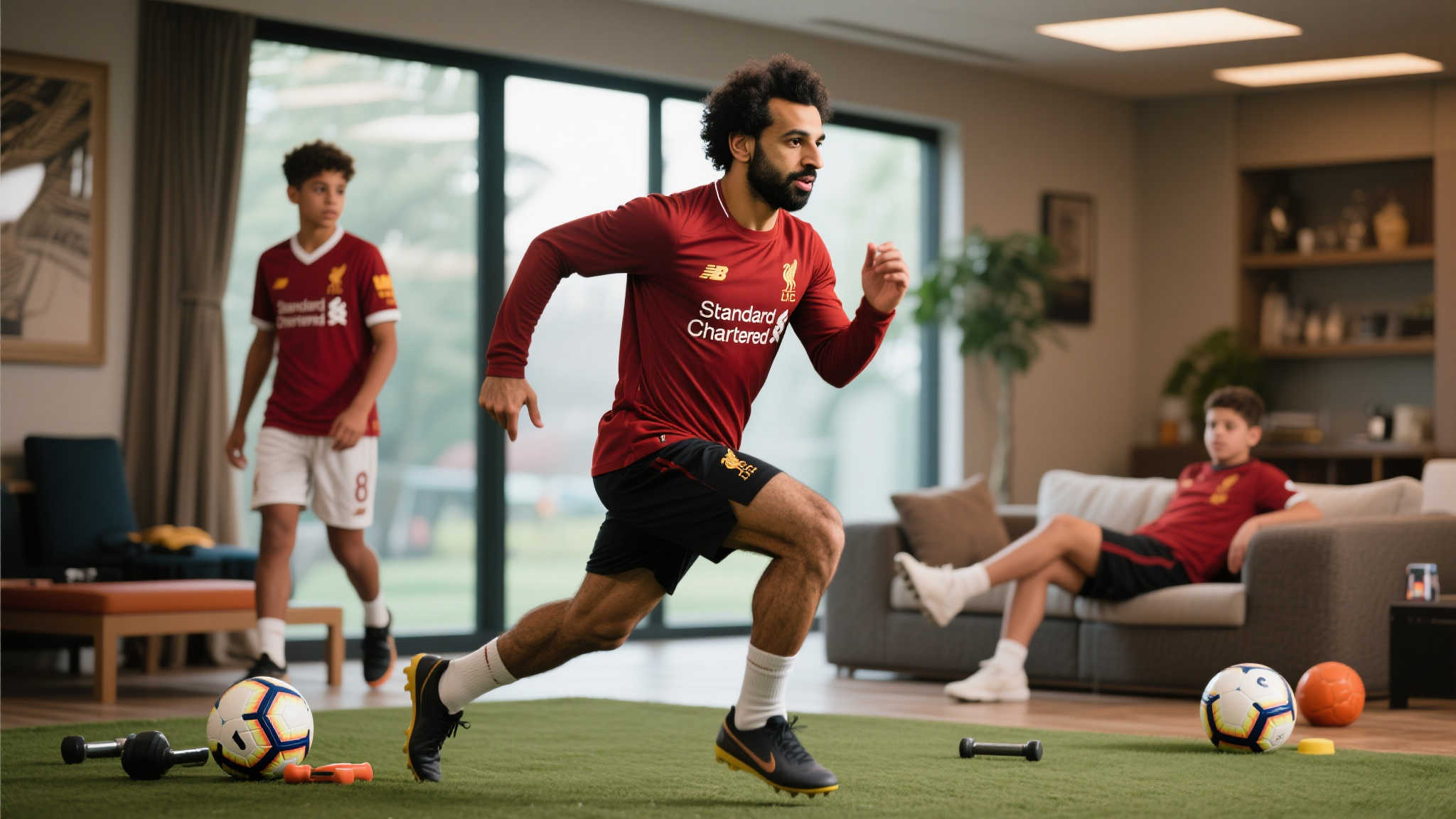 度假亦坚持锻炼，萨拉赫自律人生的缩影